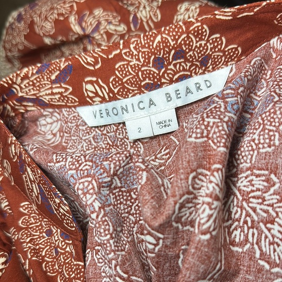 VERONICA BEARD Swedie Printed Midi Floral Red Dress size 2 - Picture 16 of 16